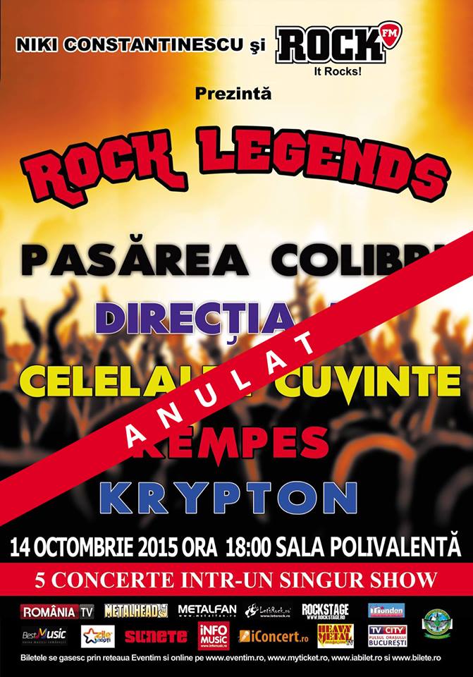 Spectacolul Rock Legends de la Sala Polivalenta din 14 octombrie a fost ANULAT